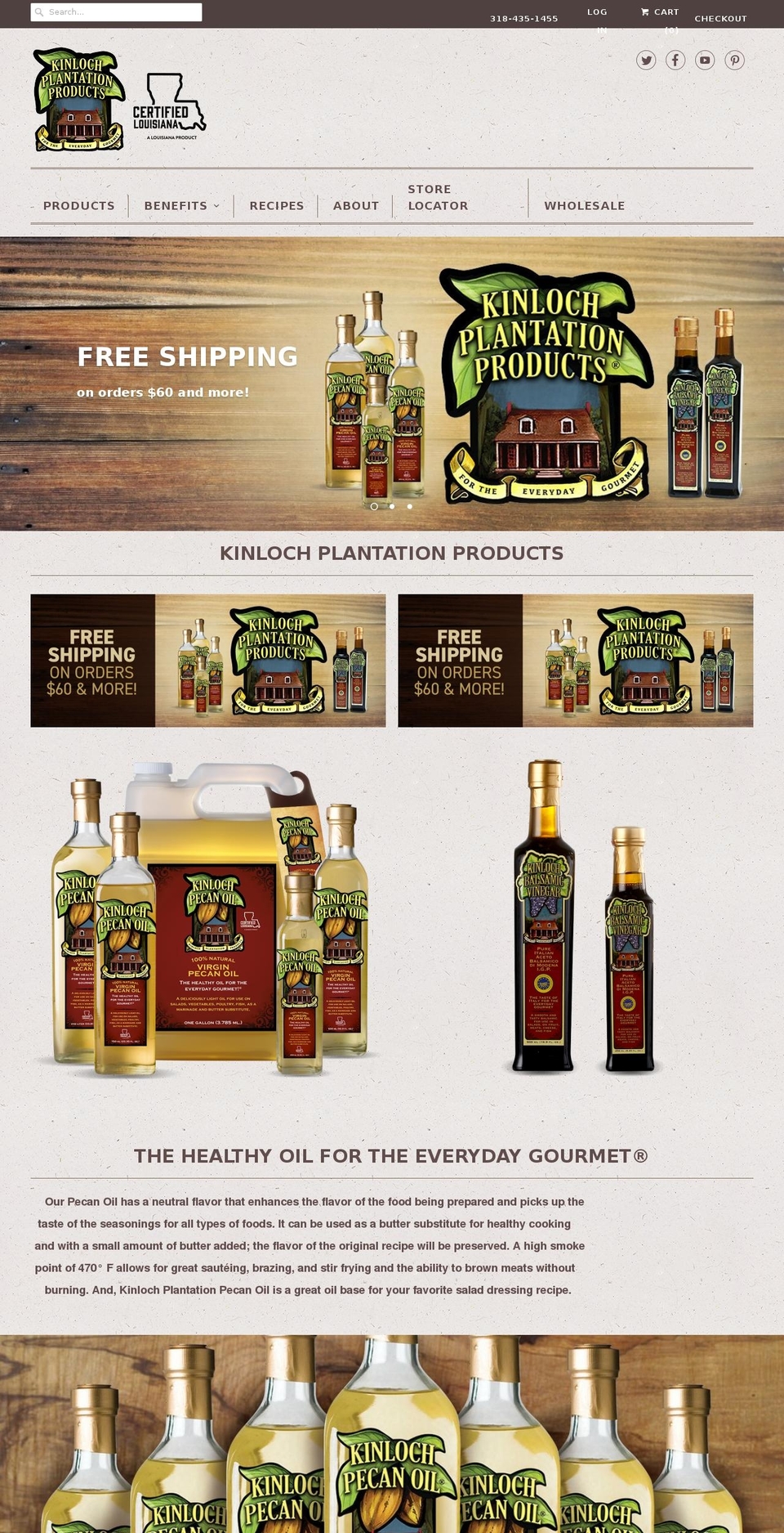 pecanoil.com shopify website screenshot