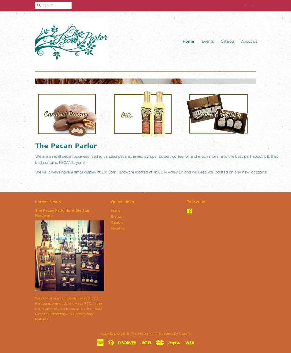 pecanparlor.com — Shopify storefront screenshot