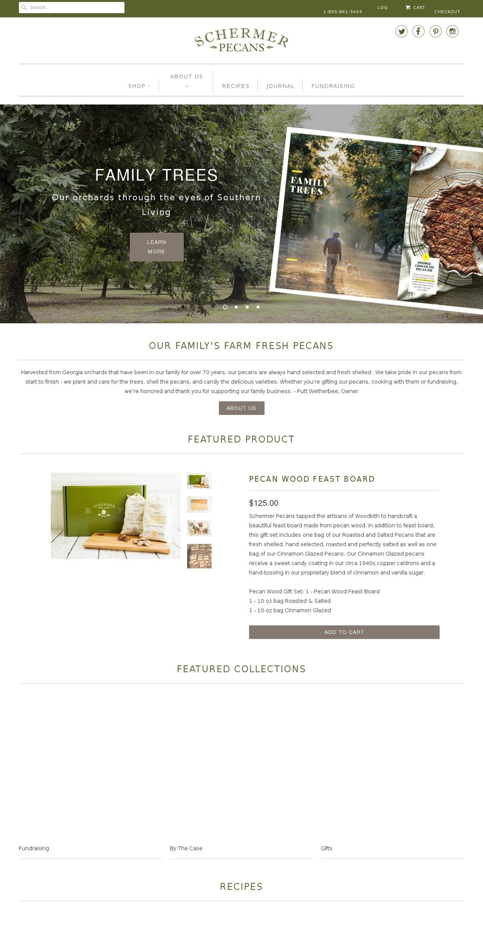 pecantreats.com — Shopify storefront screenshot