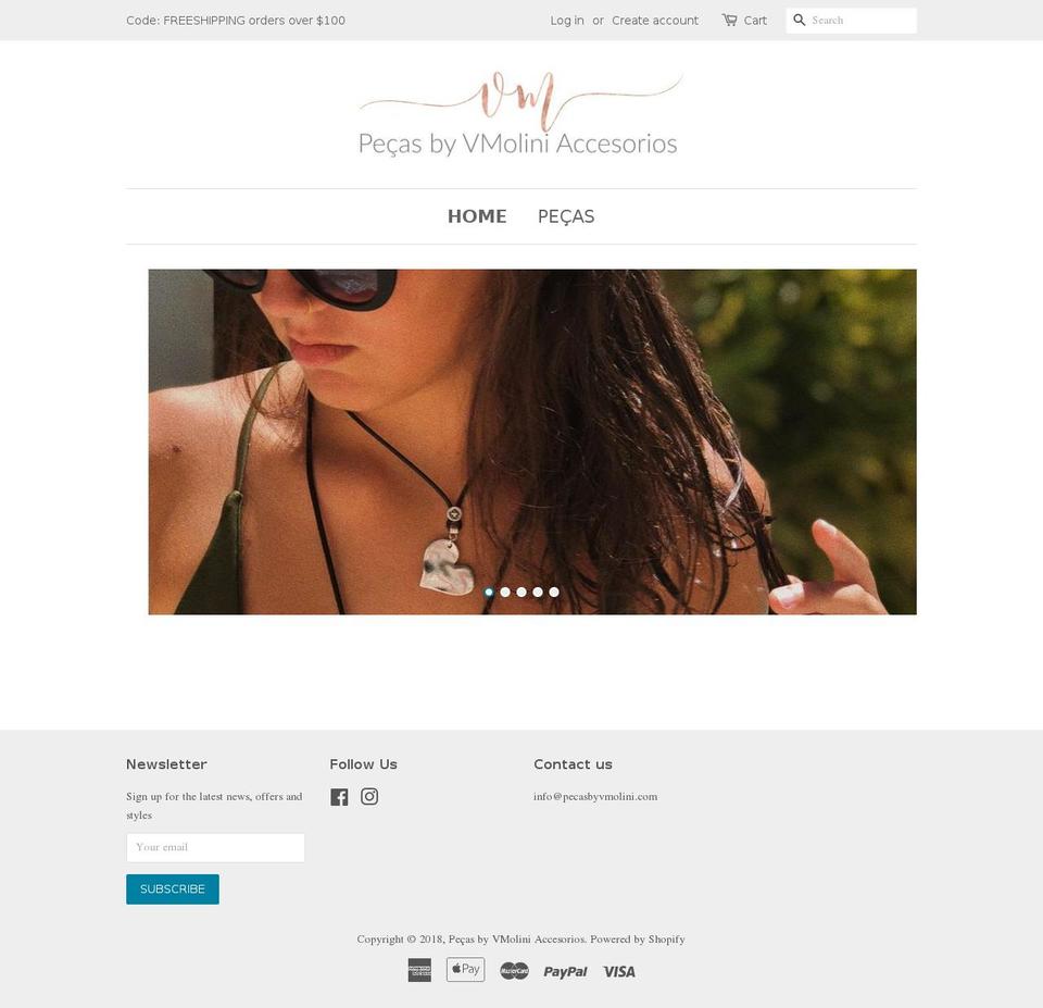 pecasbyvmolini.com — Shopify storefront screenshot