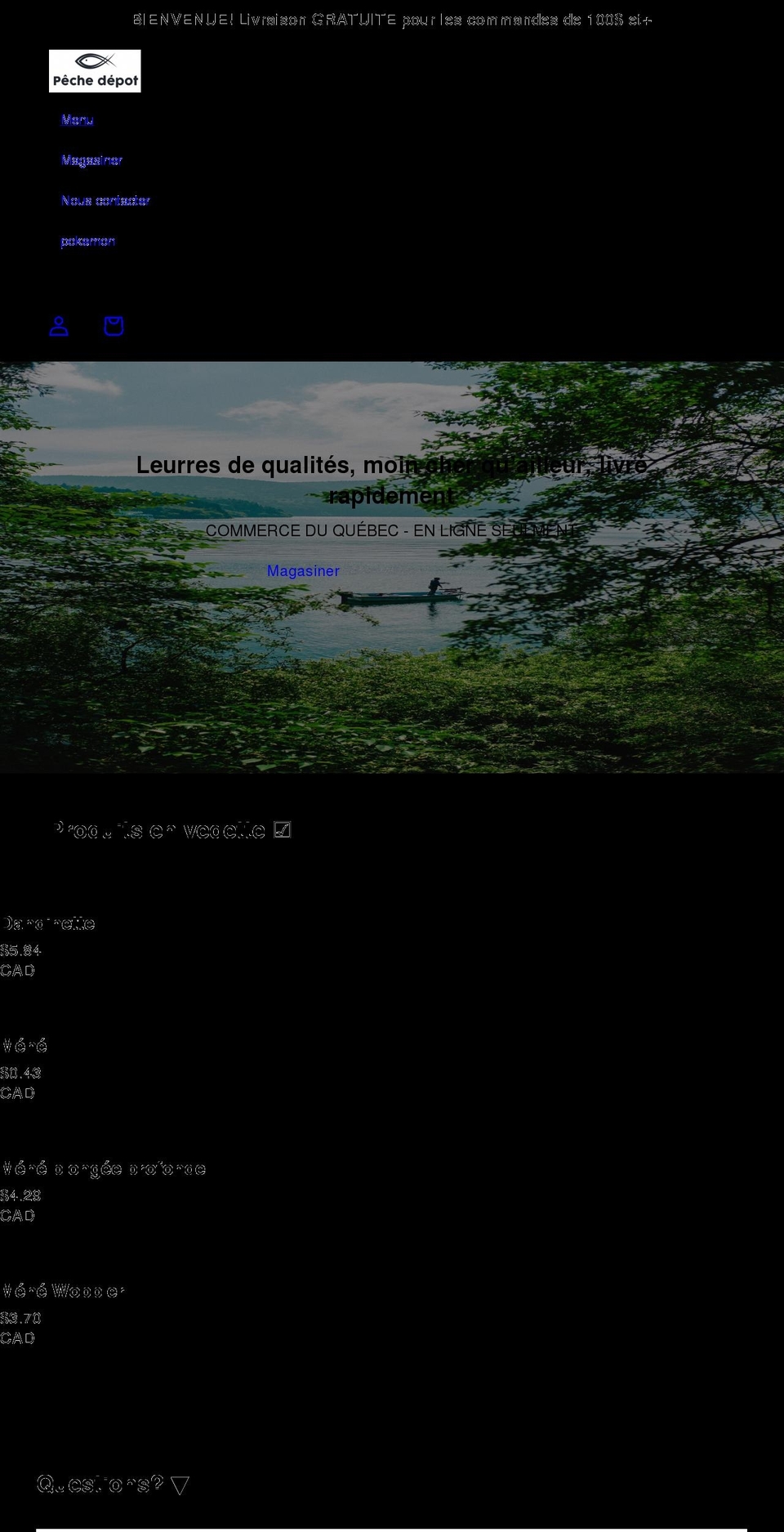 pechedepot.com shopify website screenshot