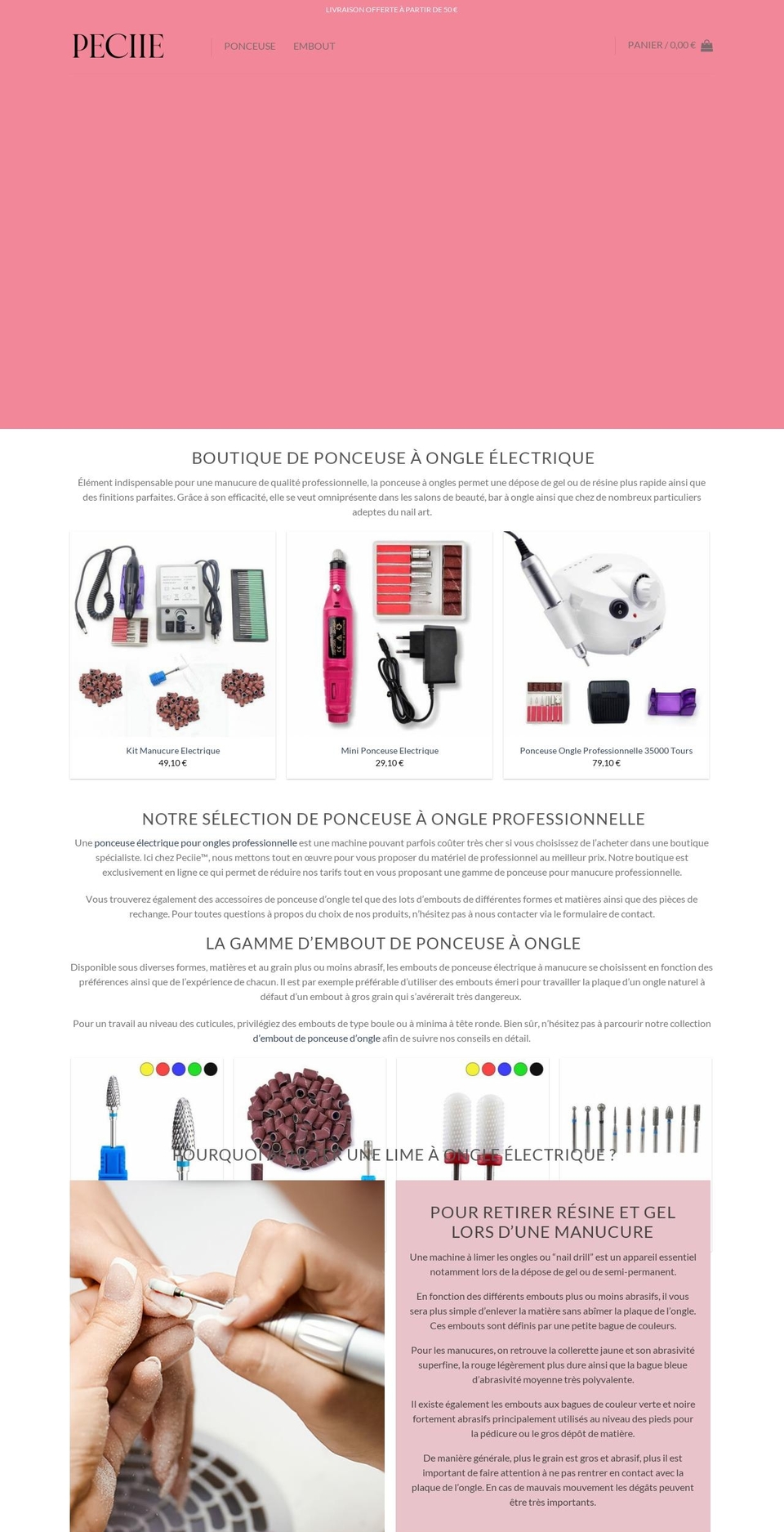 peciie.com — Shopify storefront screenshot