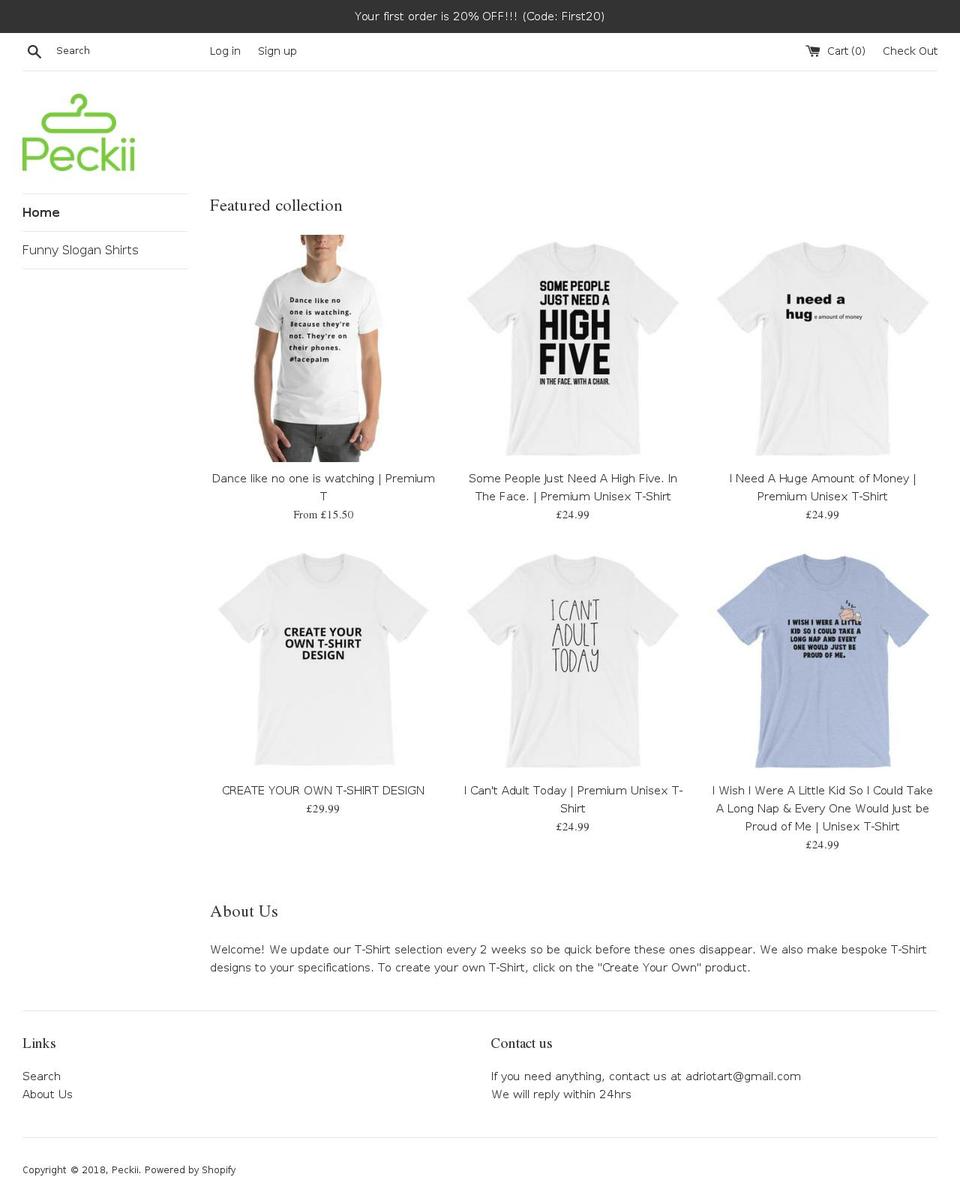 peckii.com — Shopify storefront screenshot