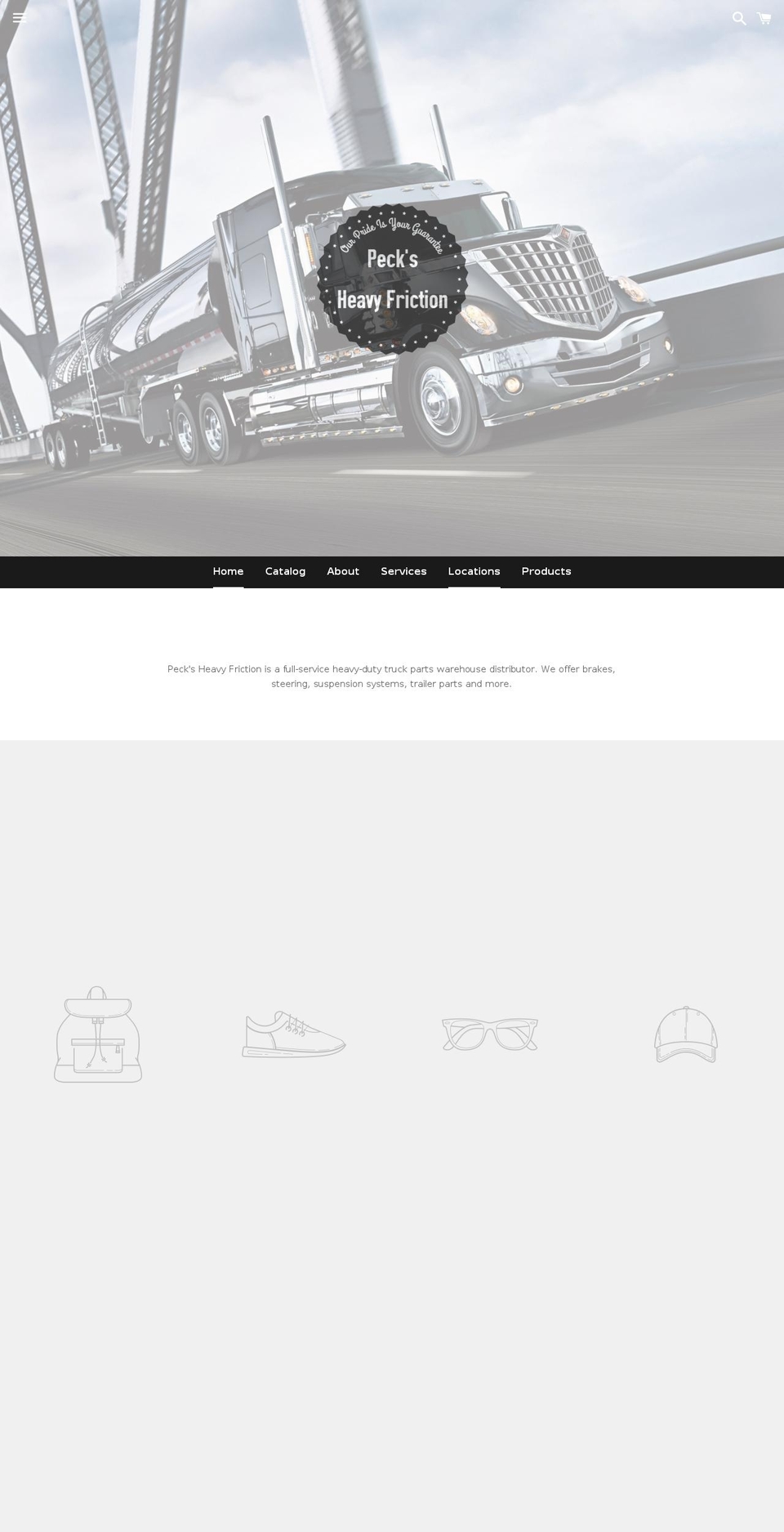 pecksheavyfriction.com — Shopify storefront screenshot