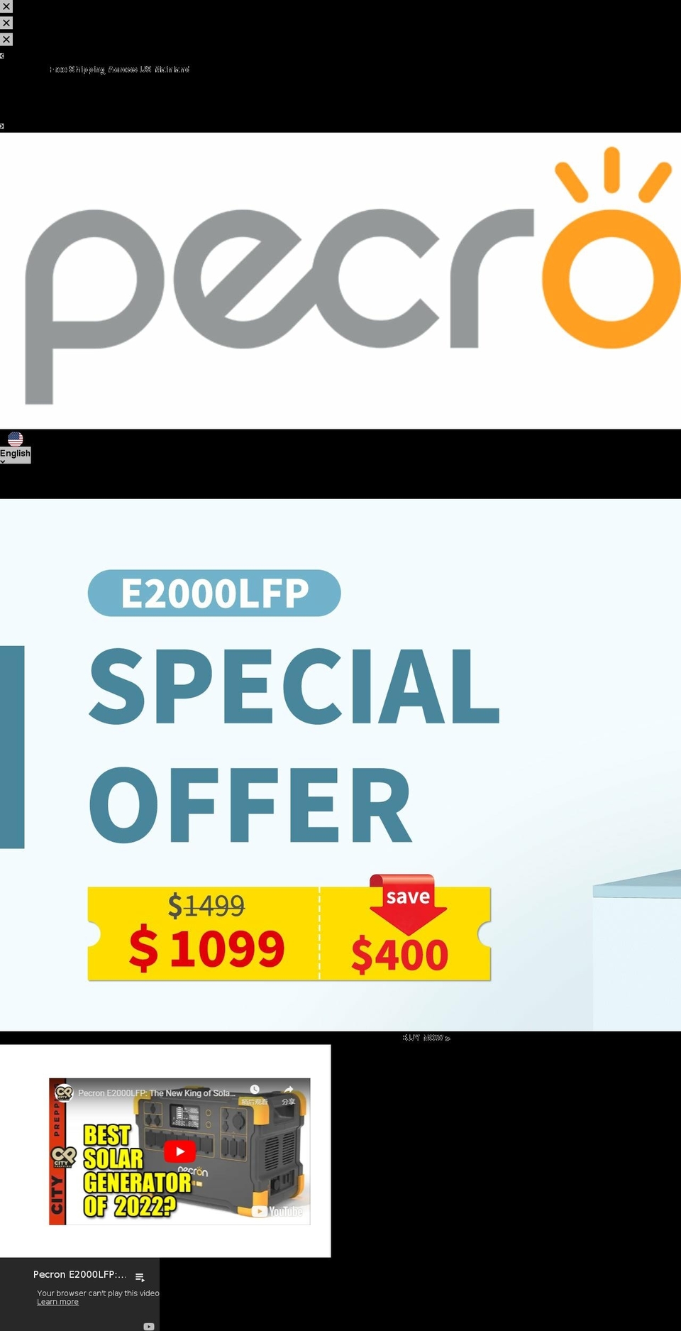 pecron.com shopify website screenshot