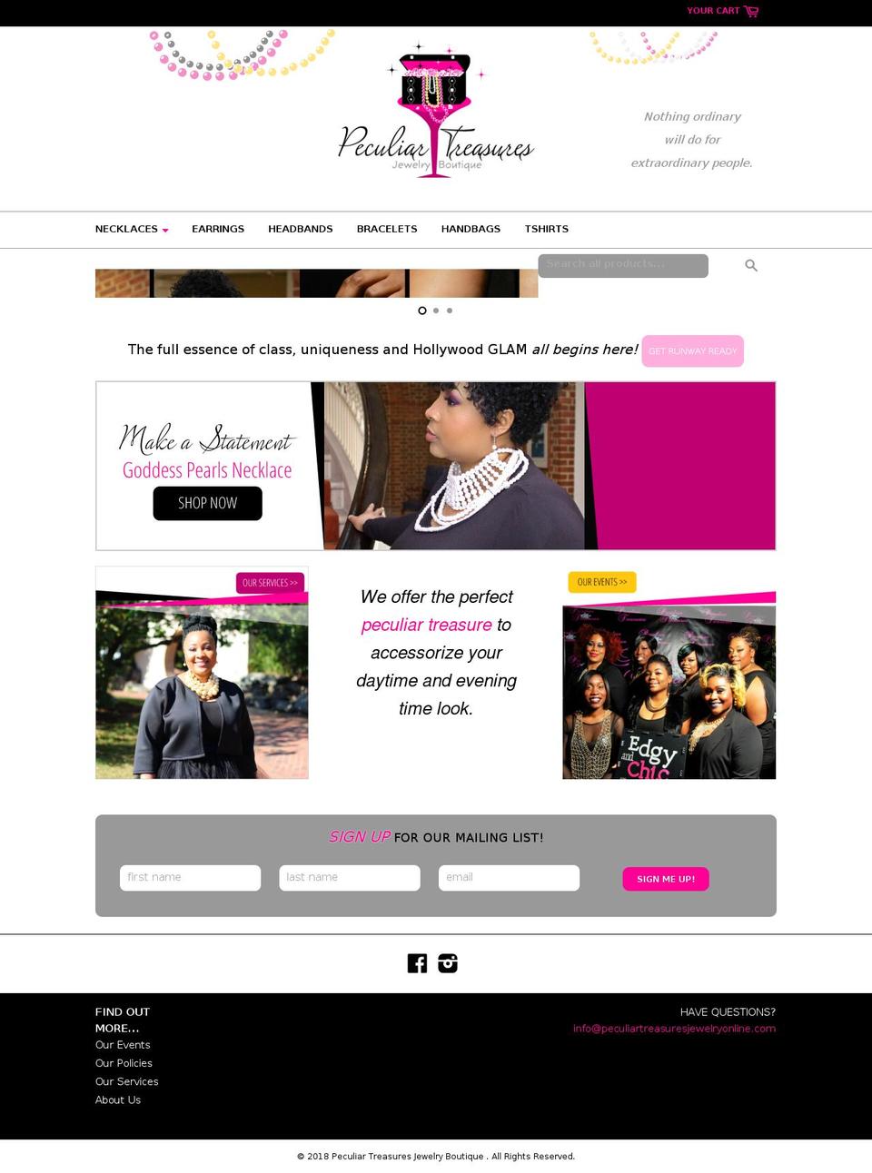 peculiartreasuresjewelryonline.com — Shopify storefront screenshot