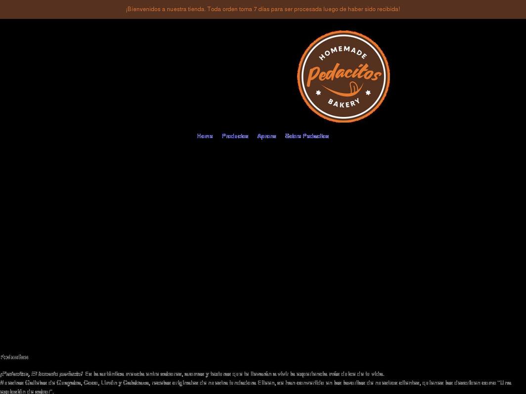 pedacitospr.com shopify website screenshot