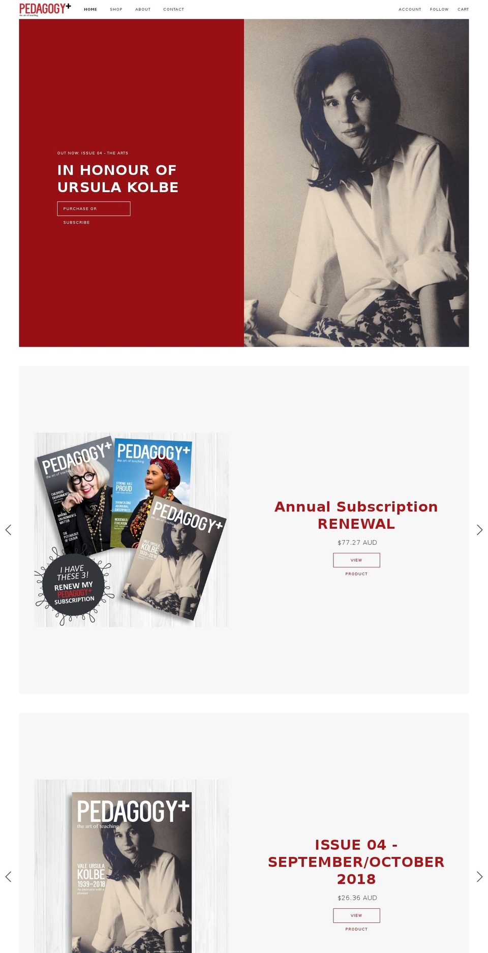 pedagogymagazine.com — Shopify storefront screenshot
