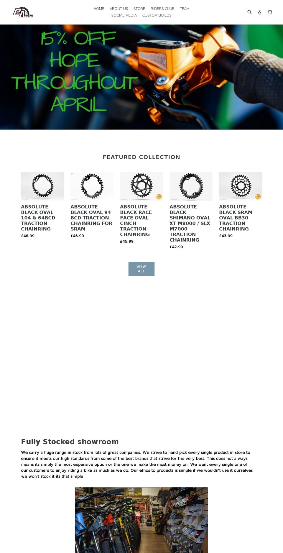 pedaladdiction.com shopify website screenshot