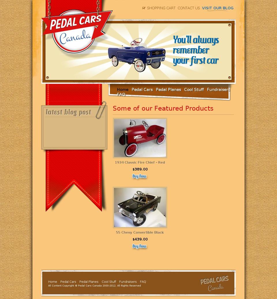 pedalcars Shopify theme site example pedalcarcanada.ca