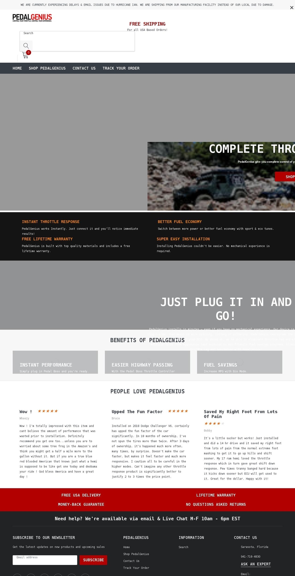 pedalgenius.com shopify website screenshot