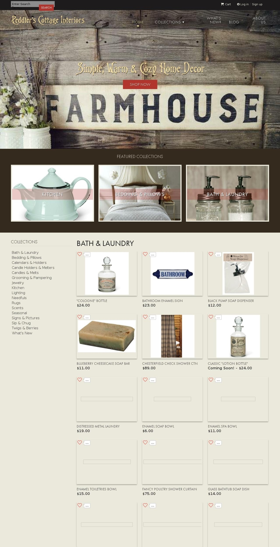 peddlerscottage.org shopify website screenshot