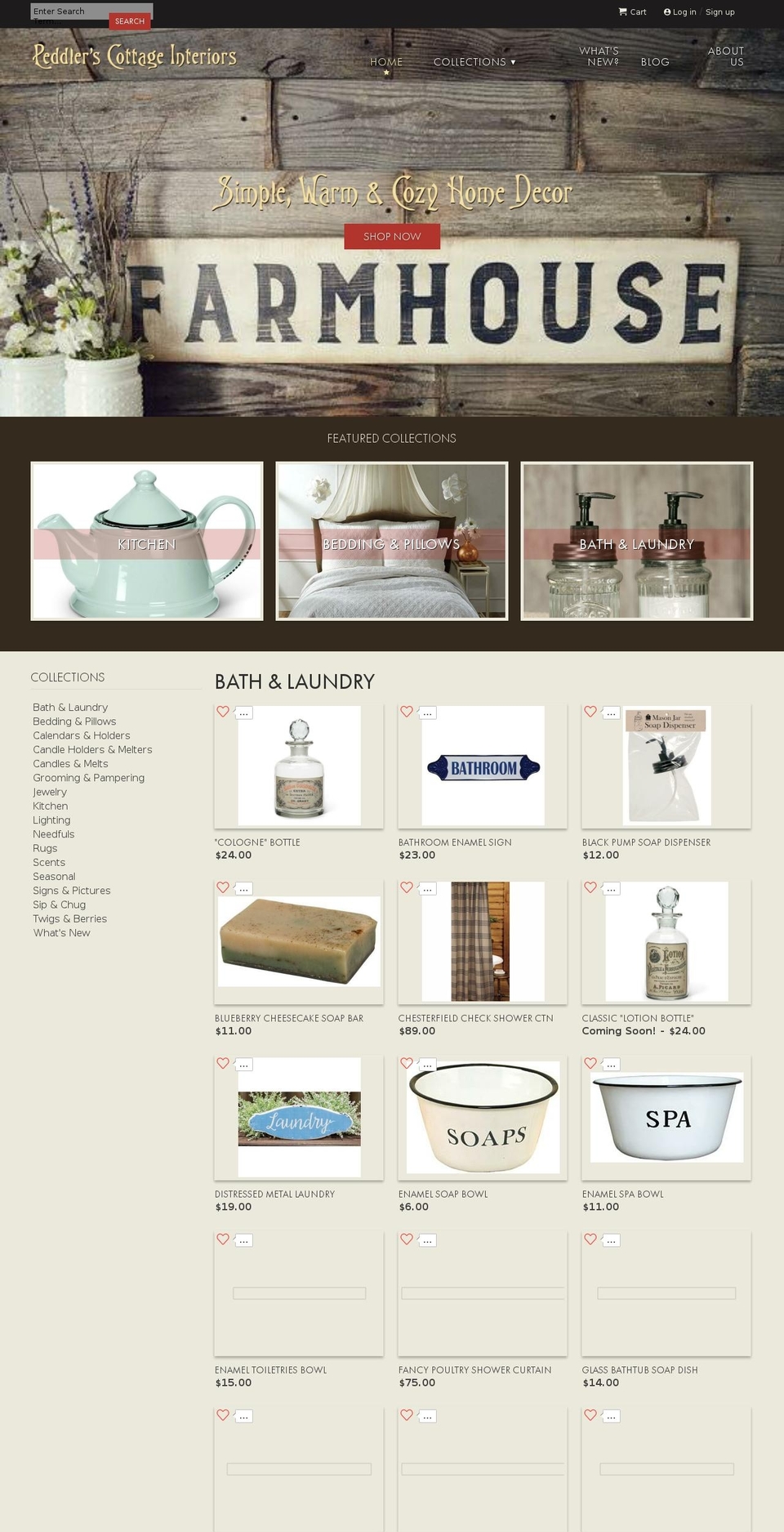 peddlerscottageinteriors.org shopify website screenshot