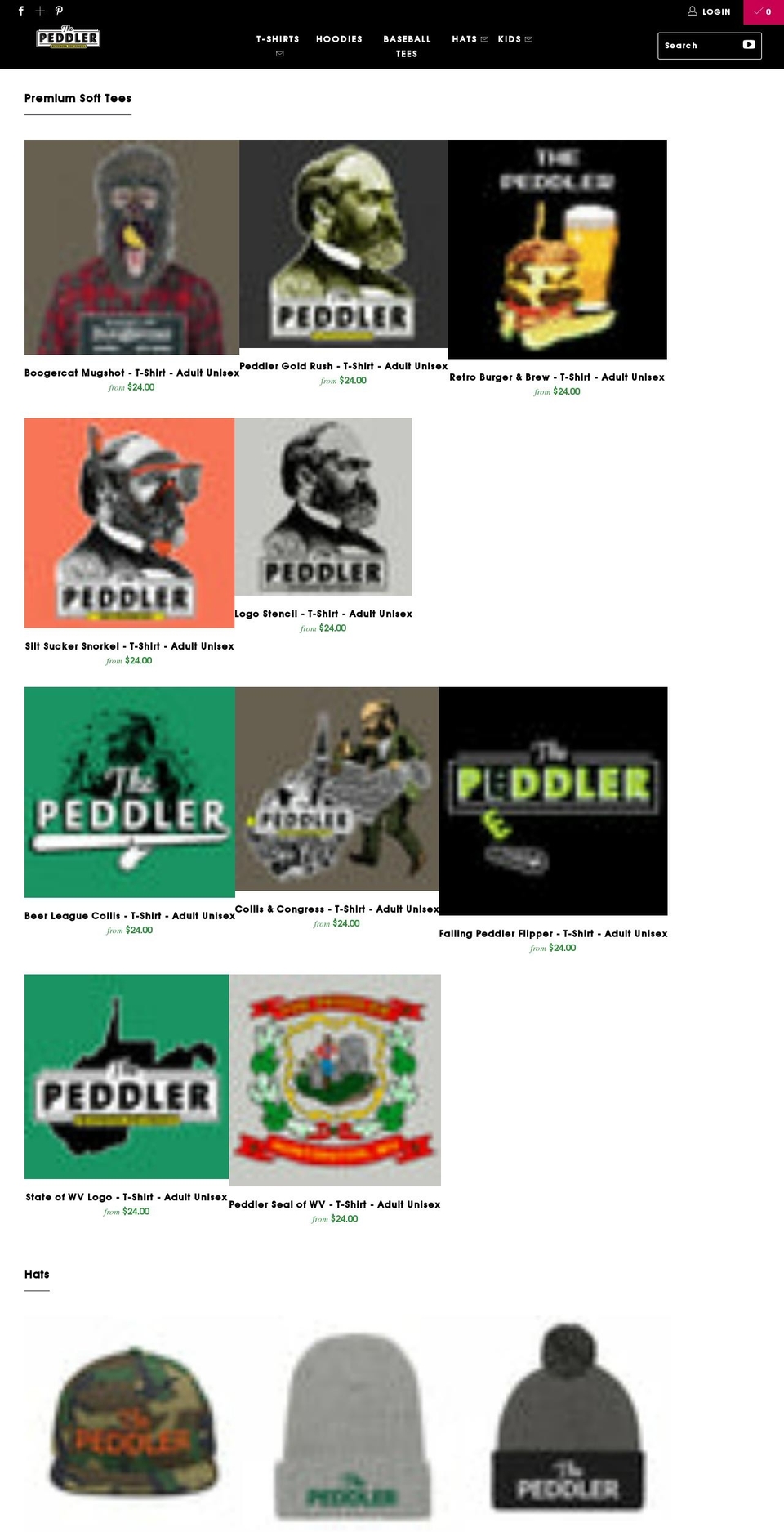 peddlerwv.shop shopify website screenshot