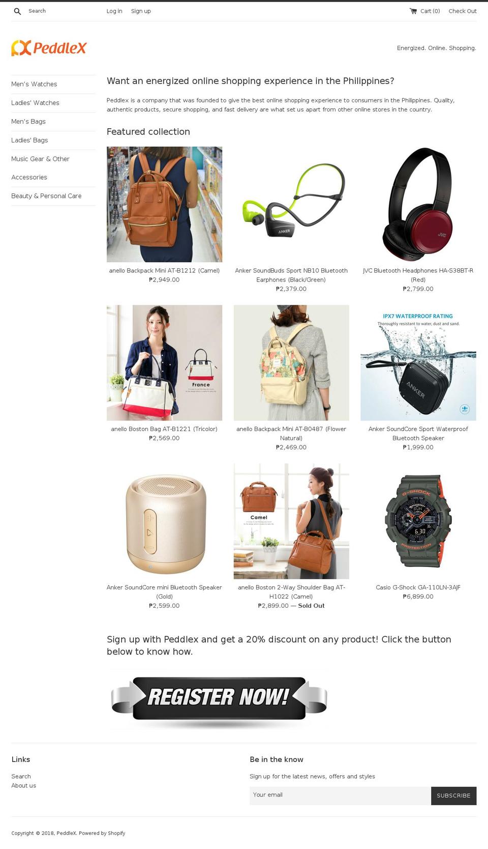 peddlex.com shopify website screenshot