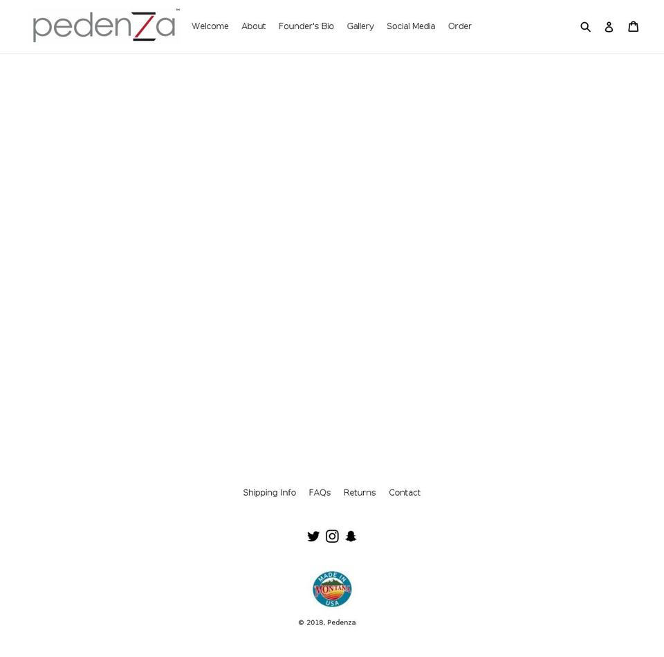 pedenza.com shopify website screenshot
