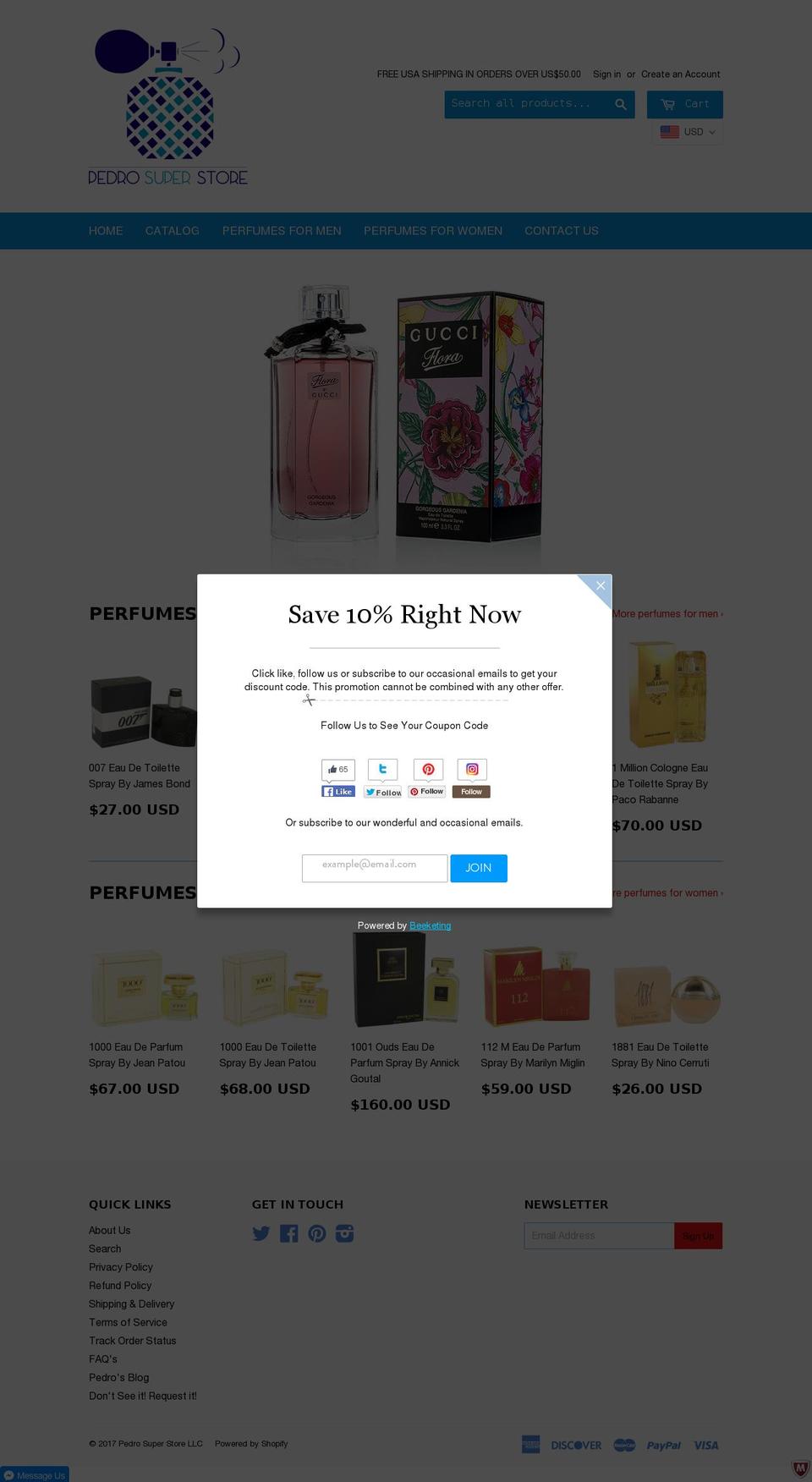 pedrosuperstore.com shopify website screenshot