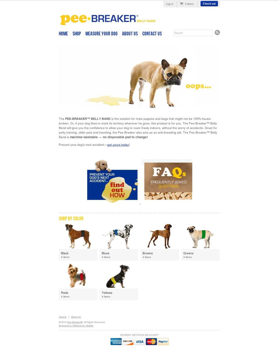 peebreaker.com — Shopify storefront screenshot