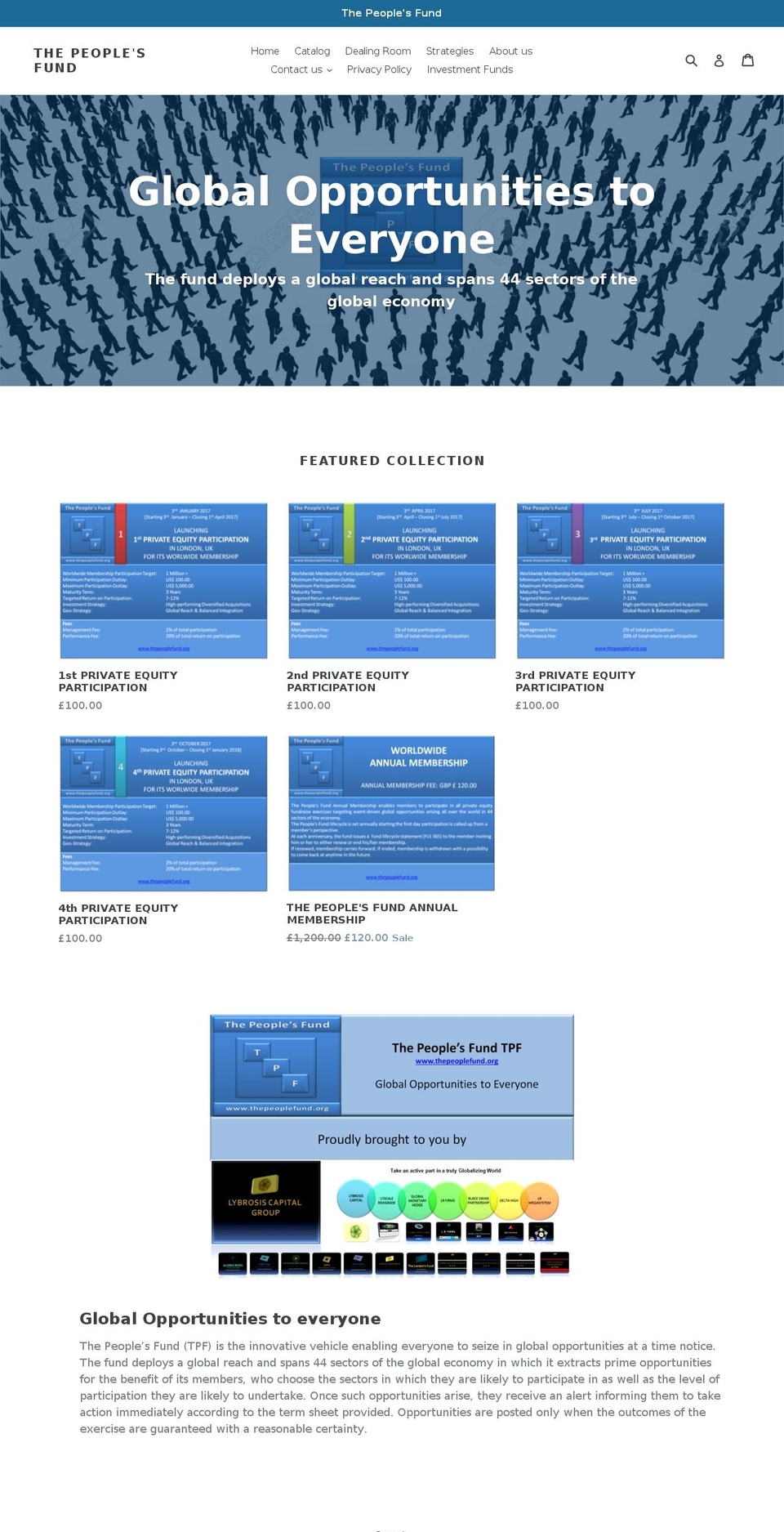 peefund.org shopify website screenshot