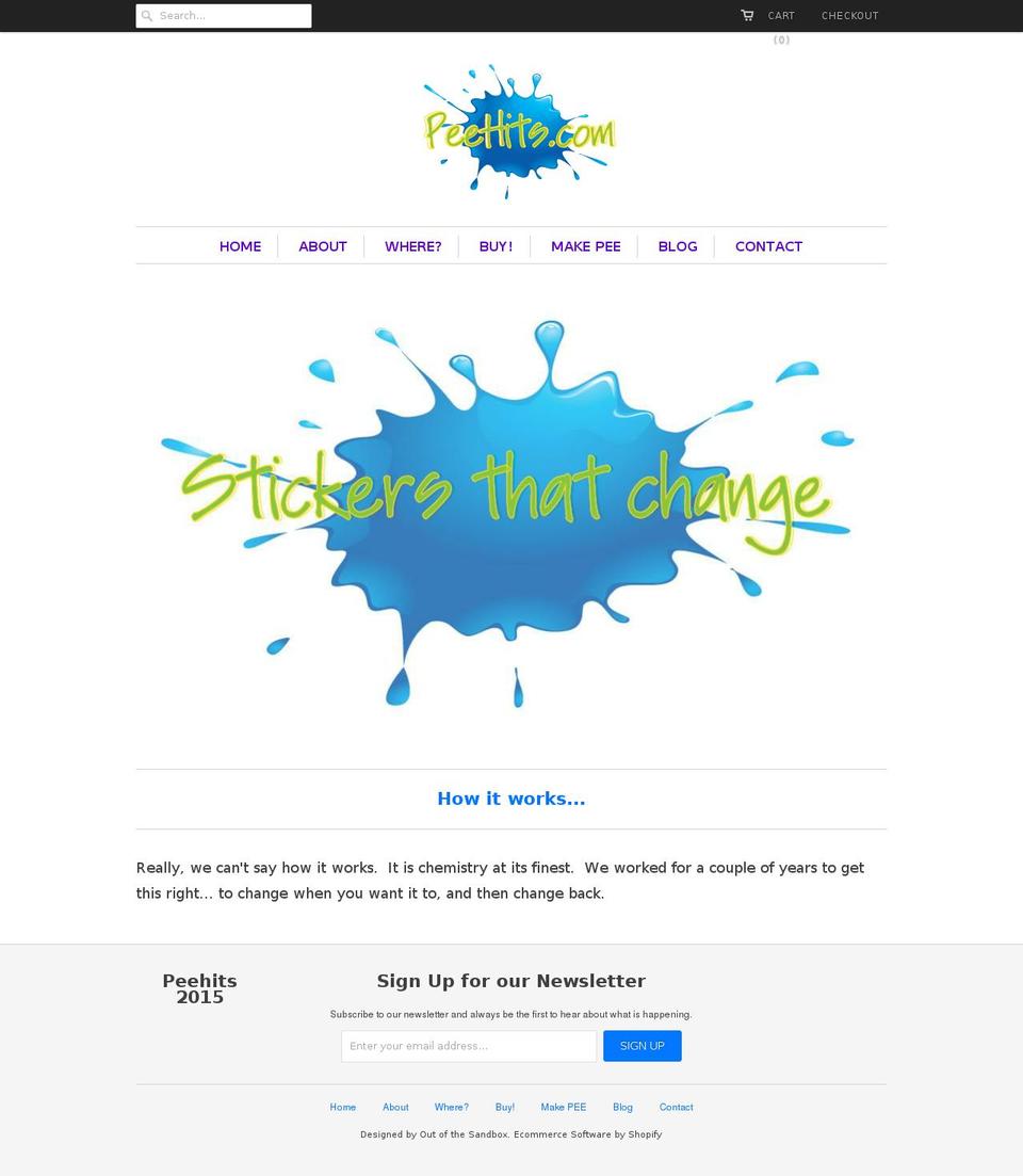peehits.com — Shopify storefront screenshot