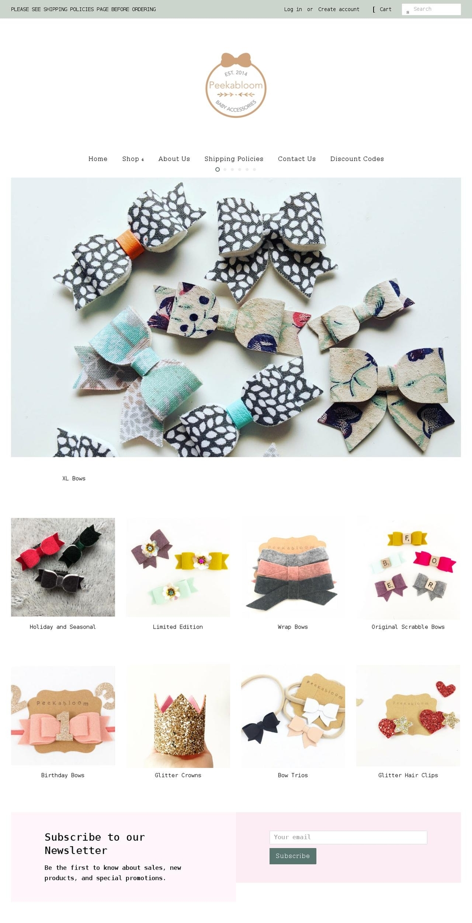 peekabloombaby.ca shopify website screenshot