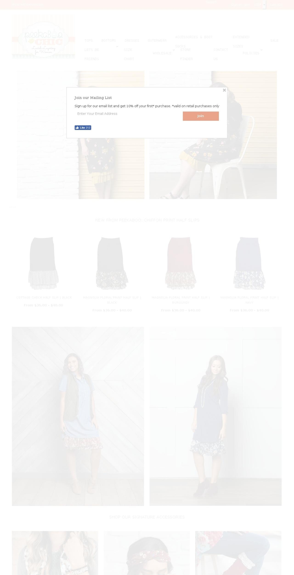 peekaboo-chic.com — Shopify storefront screenshot