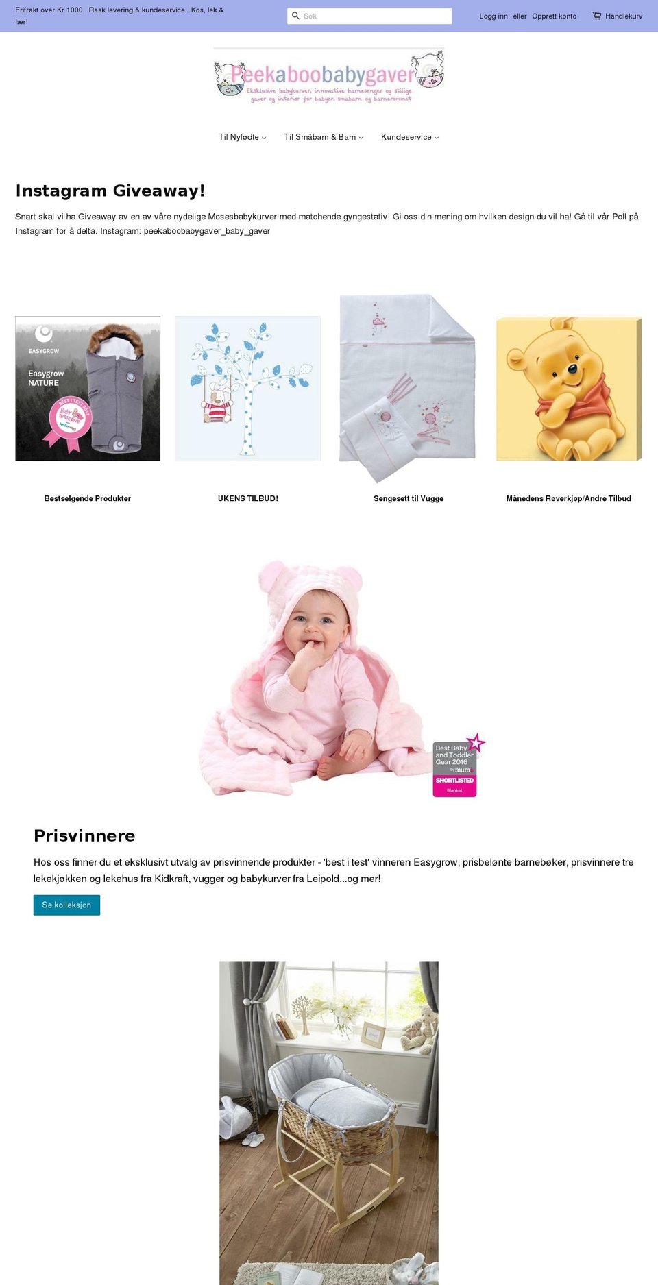 peekaboobabygaver.com — Shopify storefront screenshot