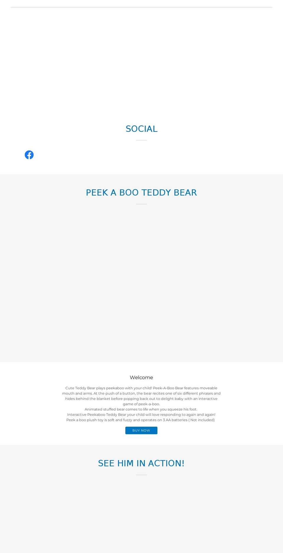peekabooteddybear.com — Shopify storefront screenshot