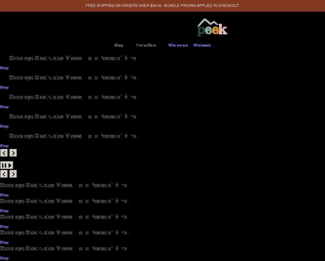 peekbabyco.com shopify website screenshot