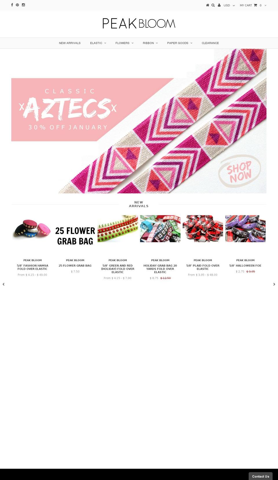peekbloom.com shopify website screenshot