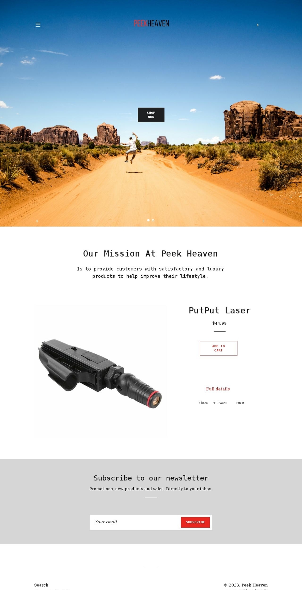 peekheaven.com shopify website screenshot