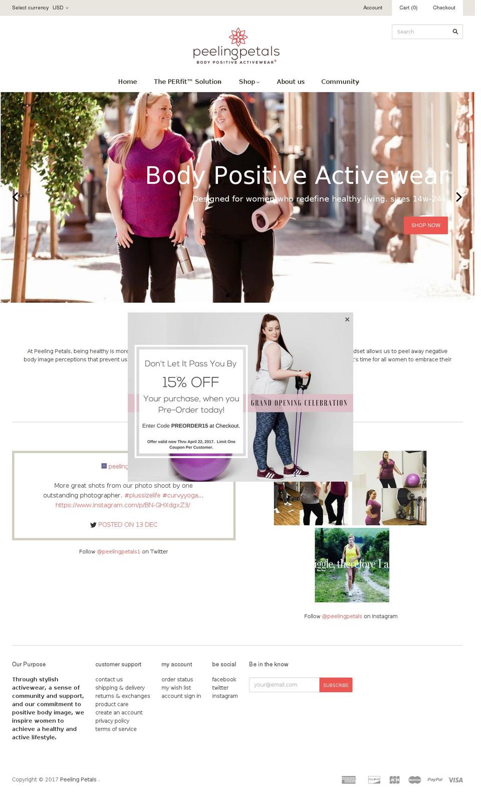peelingpetals.com shopify website screenshot