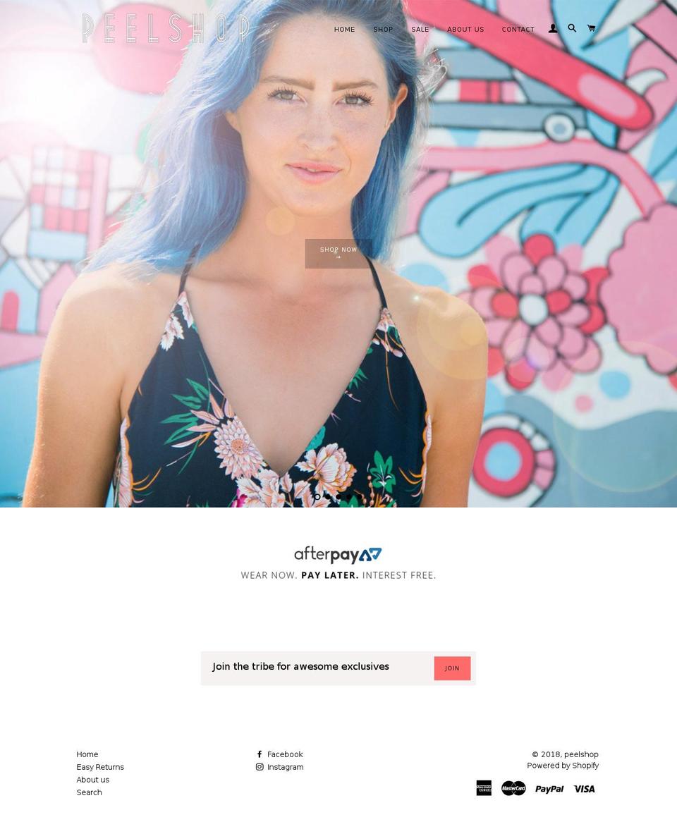 peelshop.com.au shopify website screenshot