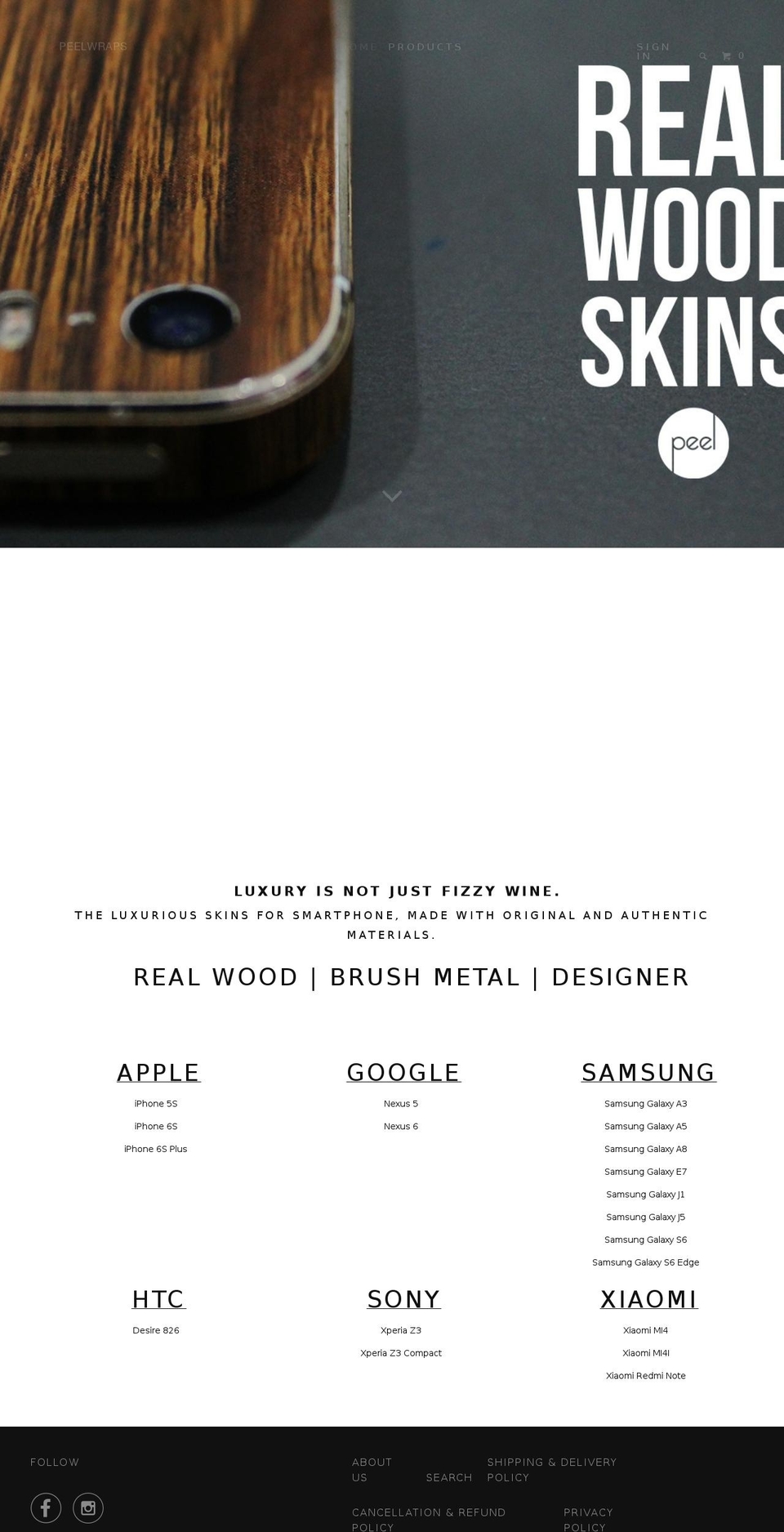 peelwraps.com shopify website screenshot