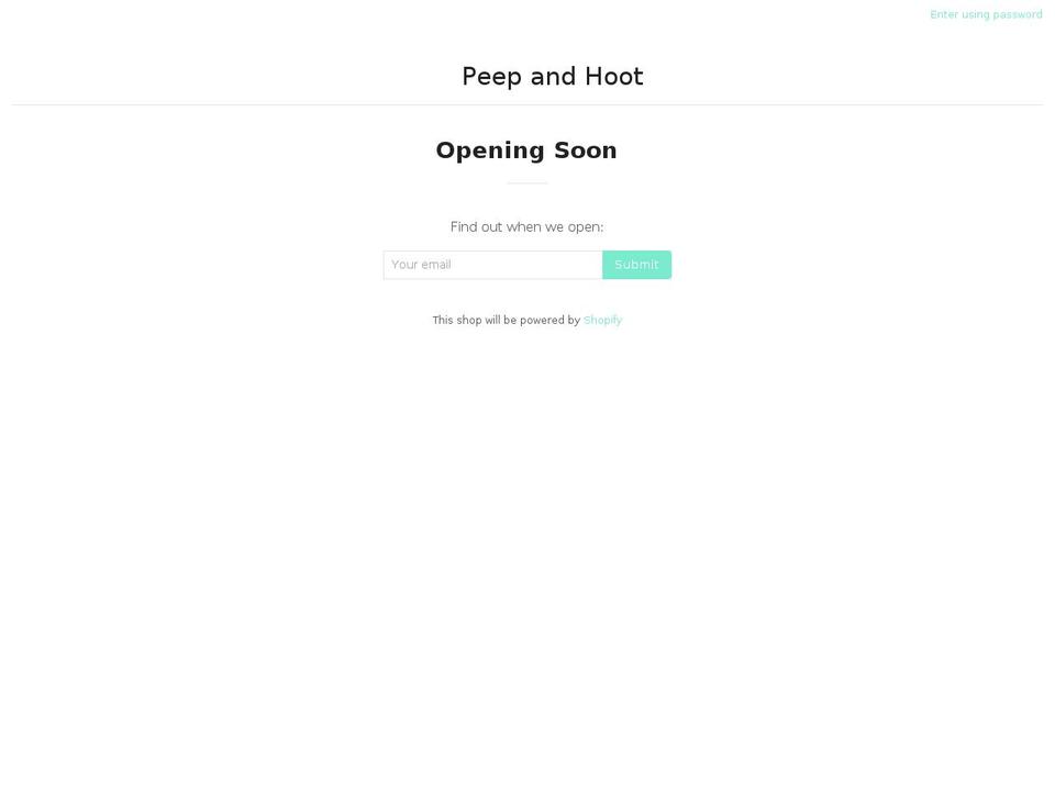 peepandhoot.com shopify website screenshot