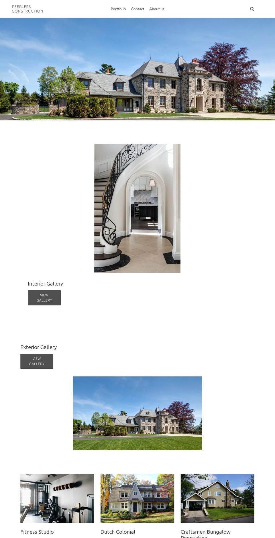 peerless-construction.com shopify website screenshot