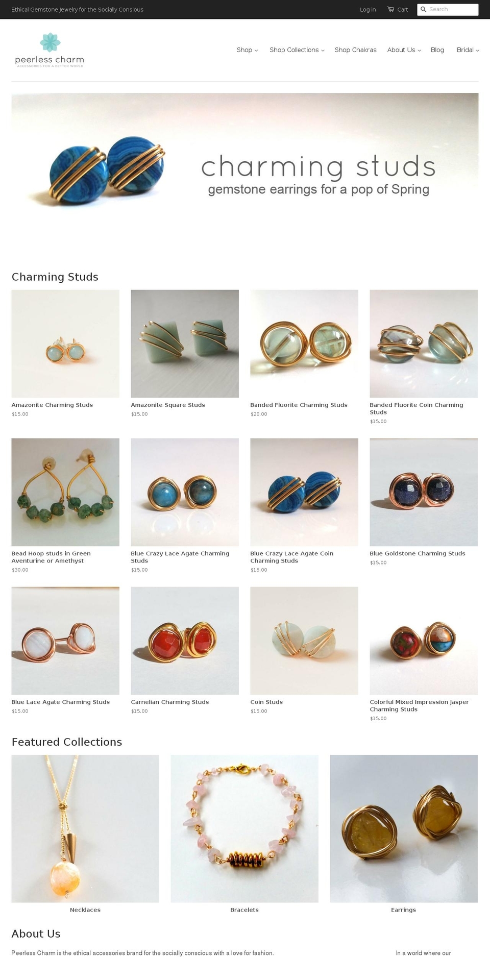 peerlesscharm.com shopify website screenshot