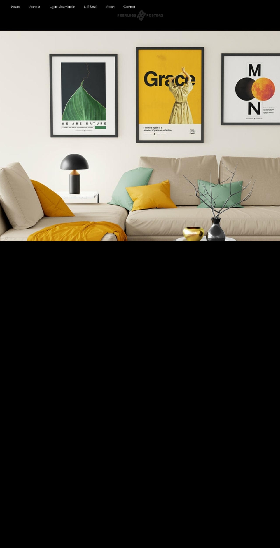peerlessposters.com shopify website screenshot