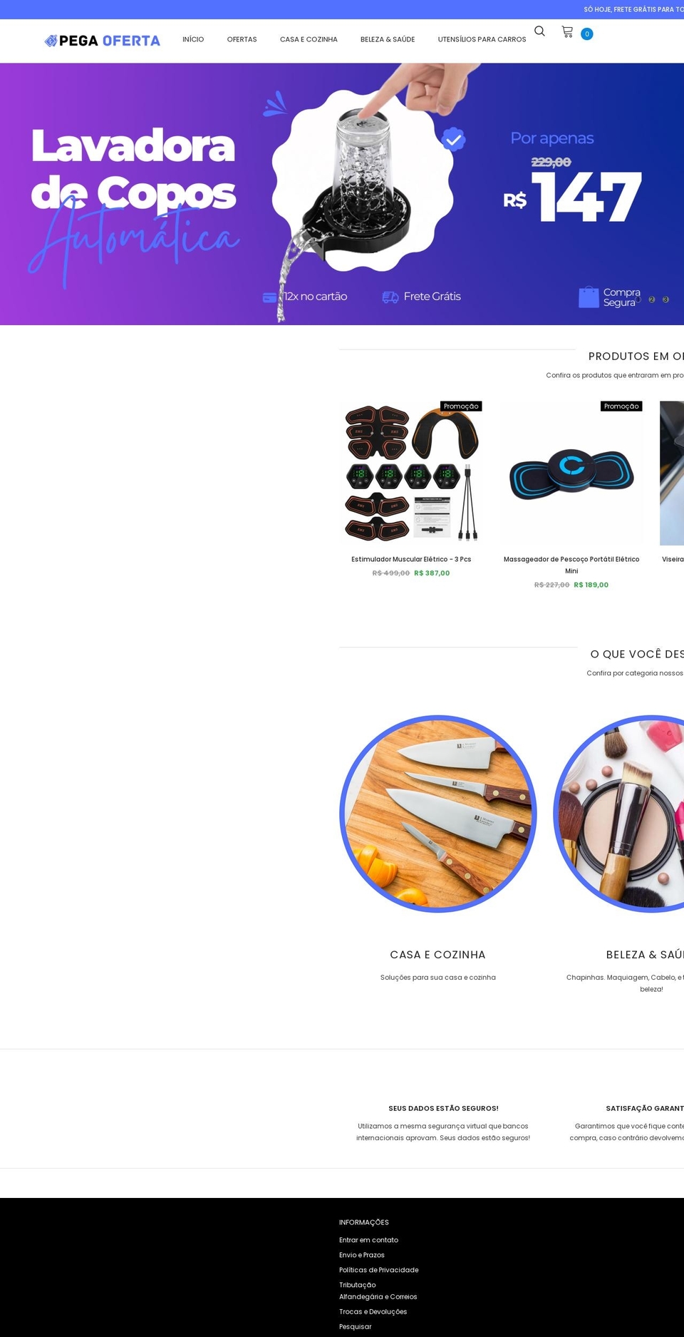 pegaoferta.com shopify website screenshot