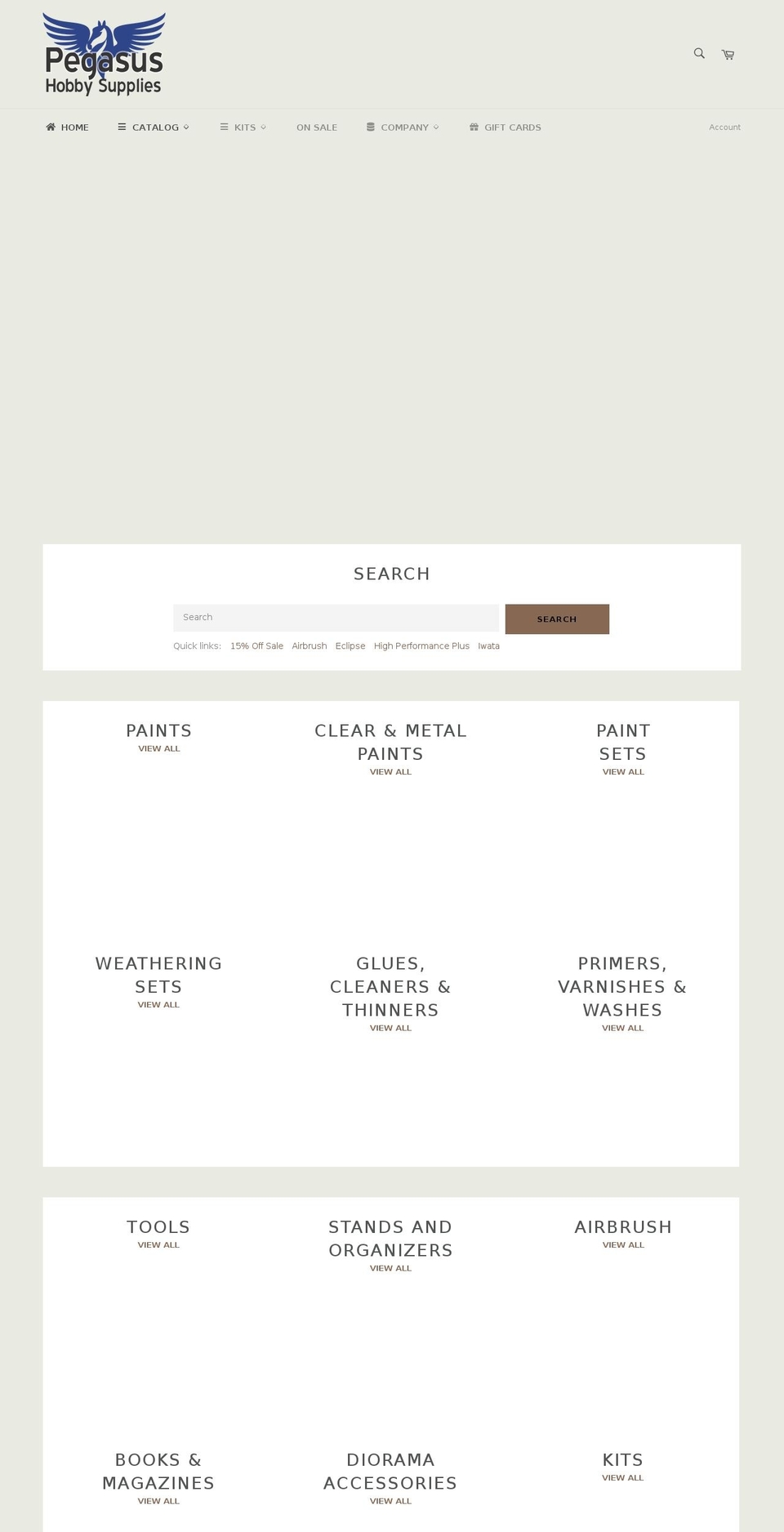 pegasus-hobby-supplies.myshopify.com shopify website screenshot