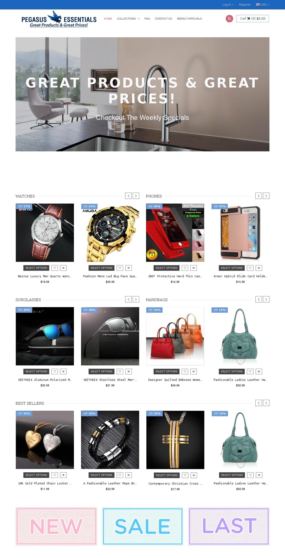 pegasusessentials.com shopify website screenshot
