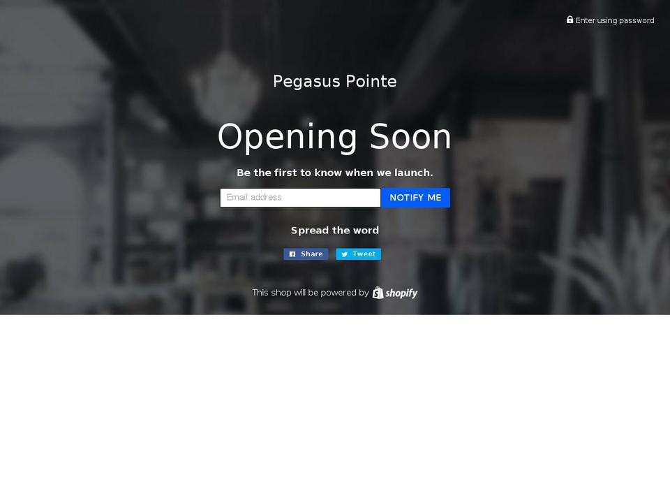 pegasuspointe.com — Shopify storefront screenshot