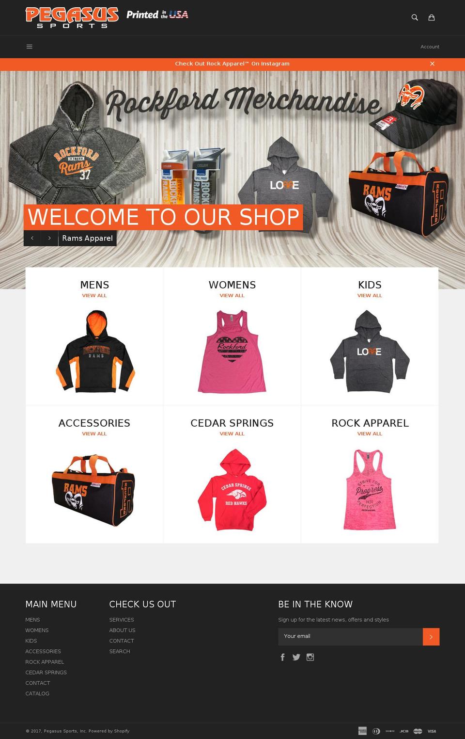 pegasussports.net shopify website screenshot