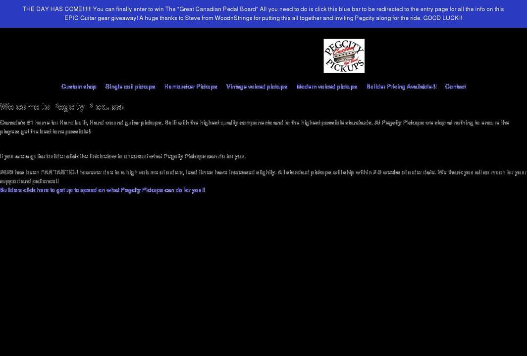 pegcitypickups.com shopify website screenshot