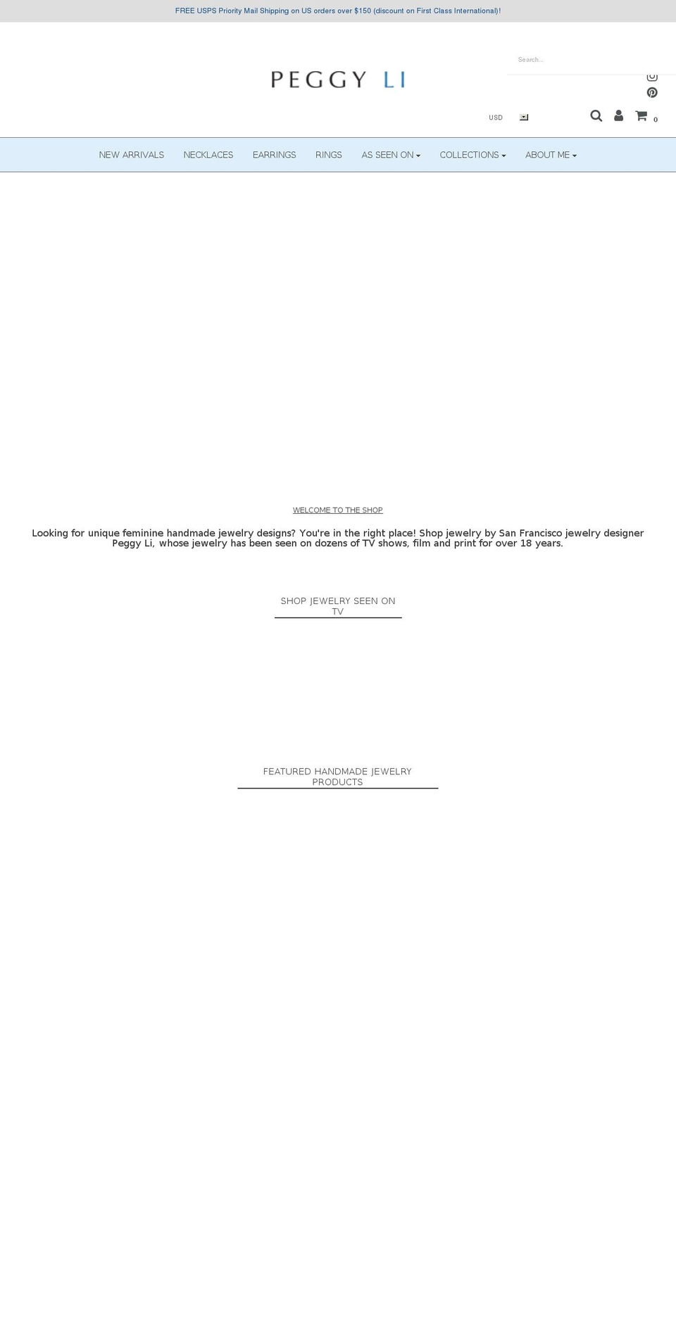 peggyli.com shopify website screenshot