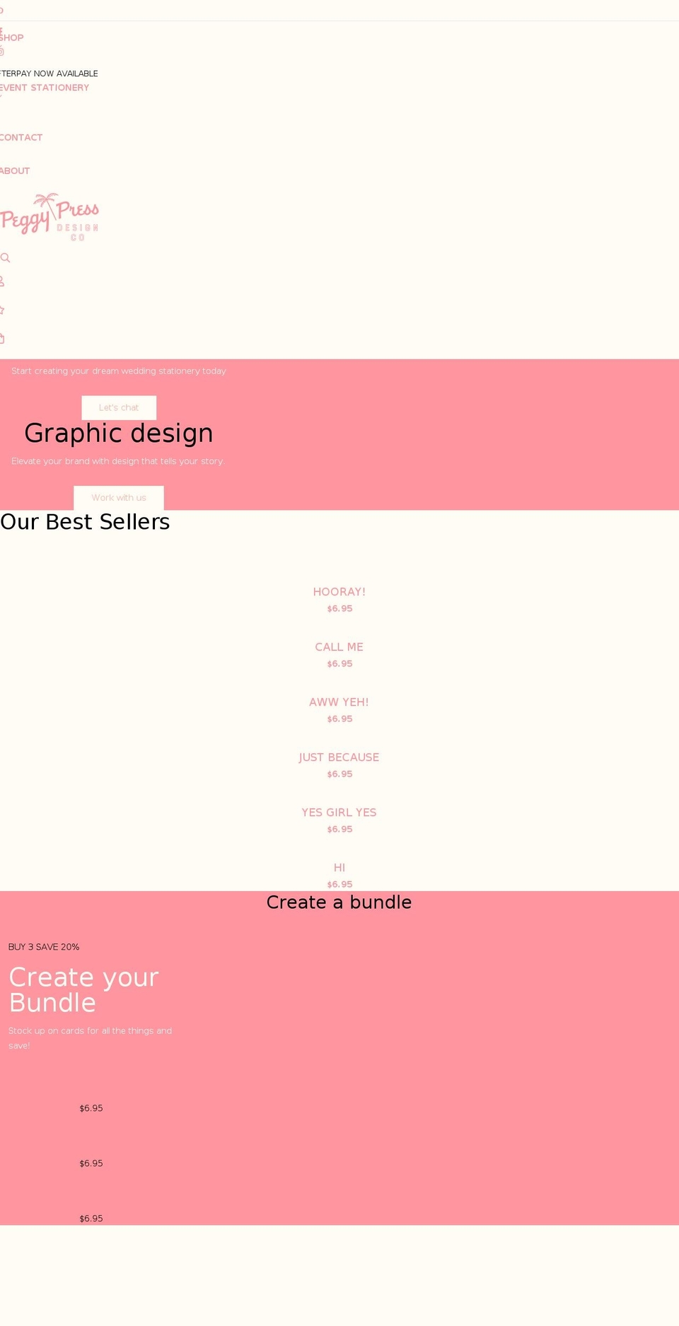 peggypress.com.au shopify website screenshot