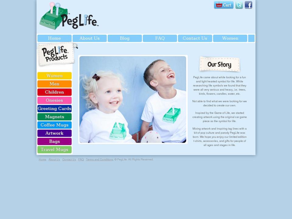 peglife.com shopify website screenshot