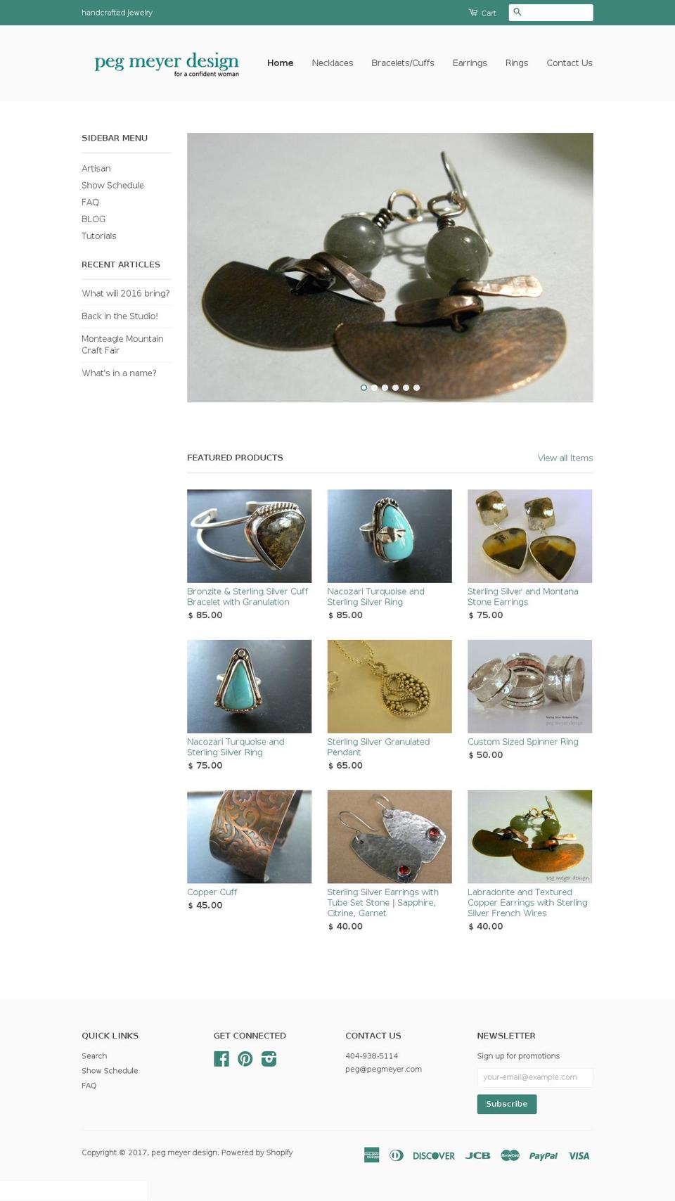 pegmeyer.com shopify website screenshot