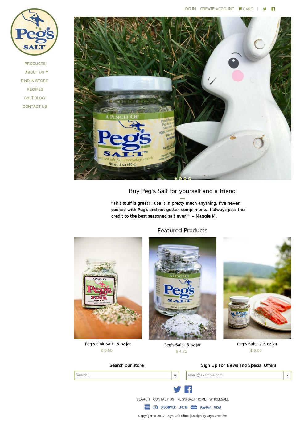 pegssalt.com shopify website screenshot
