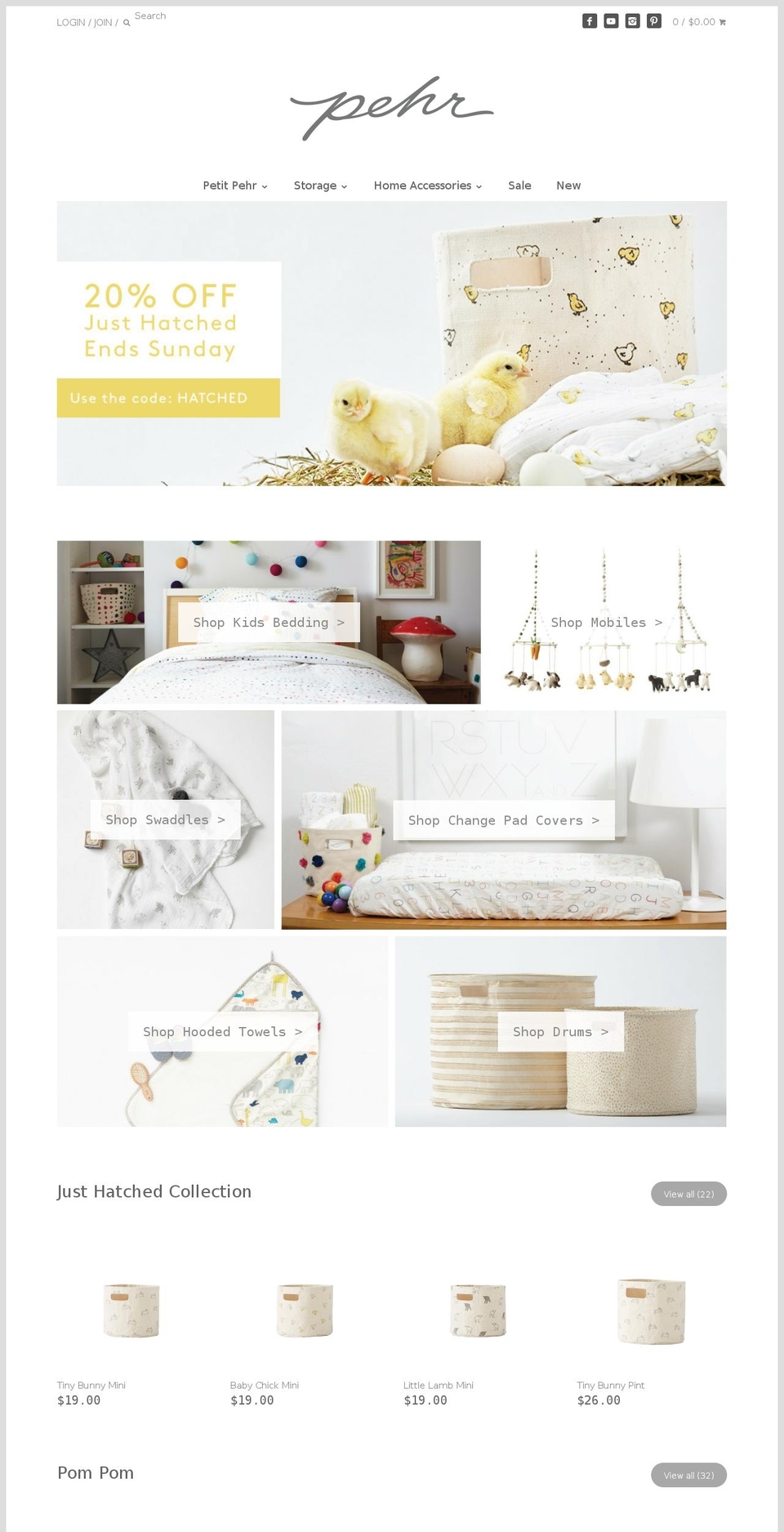 PRE FALL Shopify theme site example pehrdesigns.com